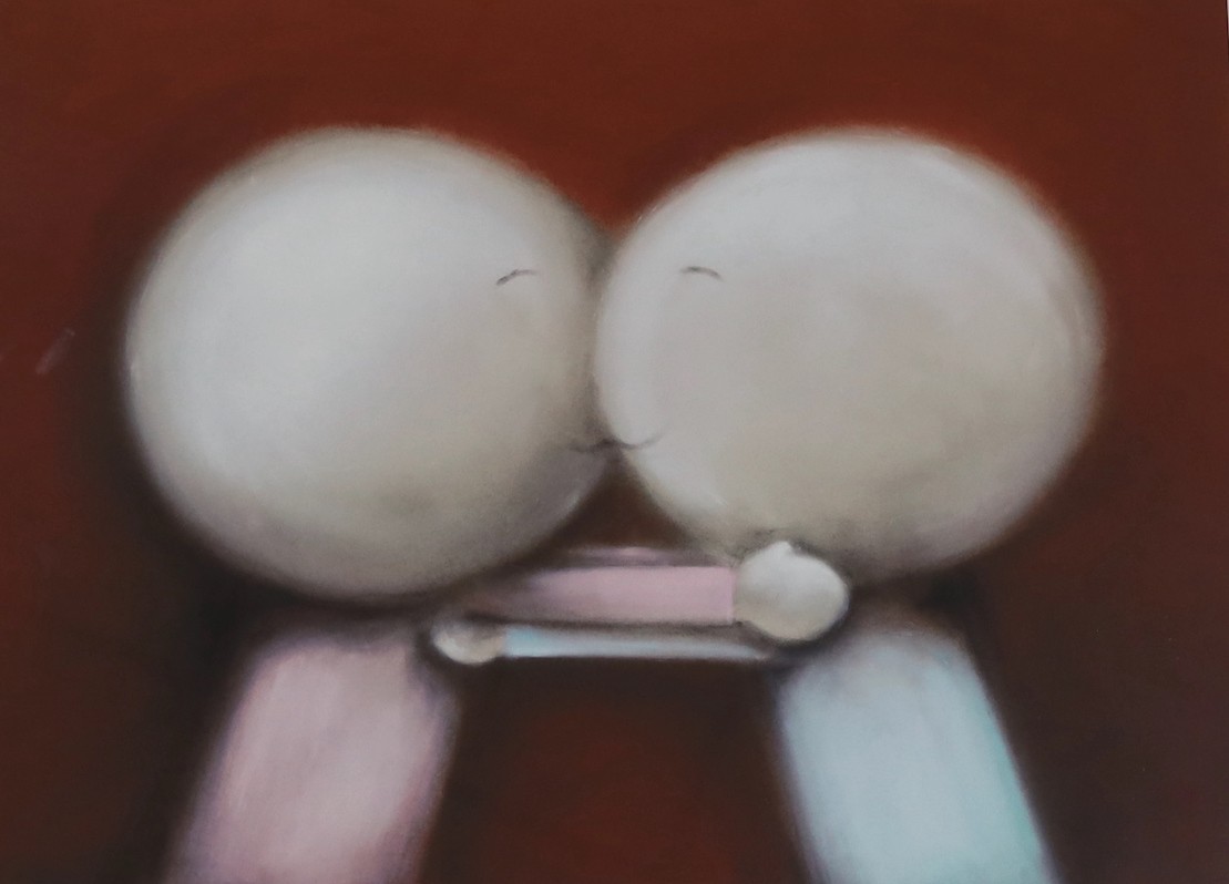 Doug Hyde (b.1972), lithograph, ‘Bisou’, signed in pencil, edition 104/250, 59 x 73cm